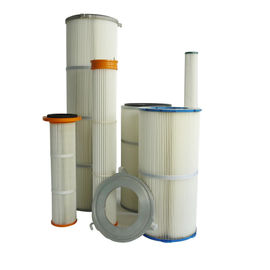 High Efficiency Industrial Dust Filter With PU / Rubber Top End Cap Long Life